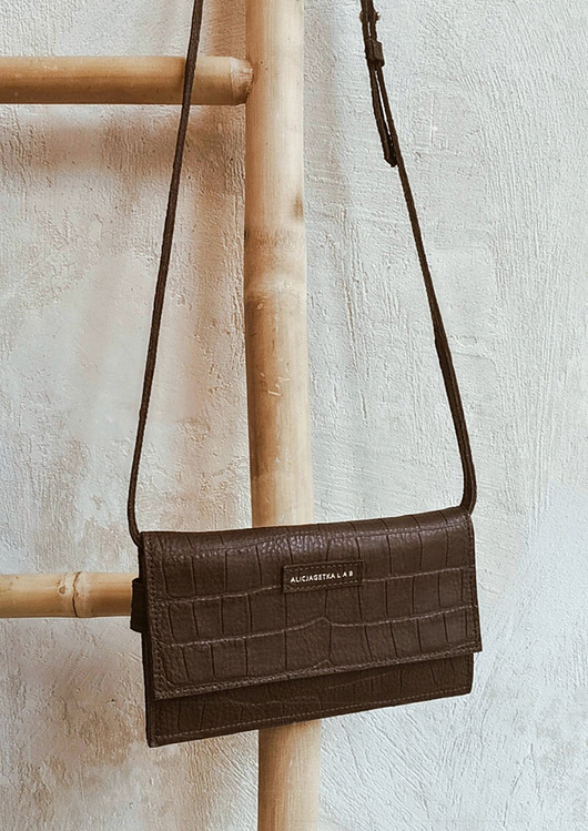 portfele damskie Strap Wallet Dark Chocolate