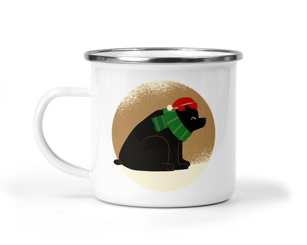kubki Kubek świąteczny metalowy misiek II