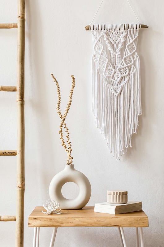 makramy Makrama White Flow