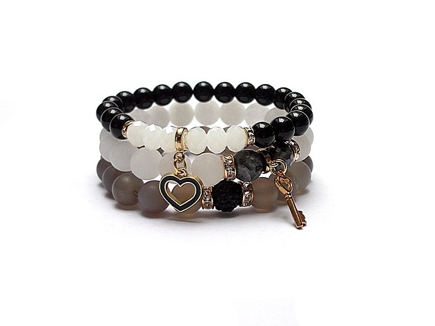 bransoletki z kamieni naturalnych Black, grey and white vol.2 /12.04.2022/ -  set