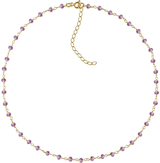 Złoty choker różaniec z ametystami srebro Coccola JEWELLERY