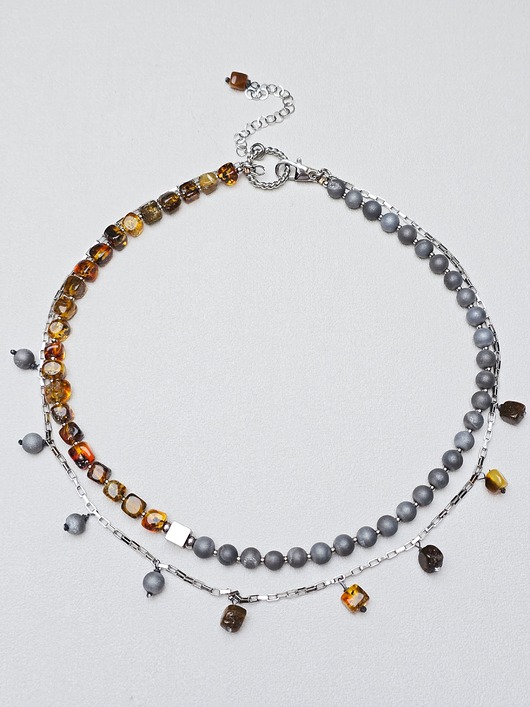 naszyjniki - inne Naszyjnik Modern Amber
