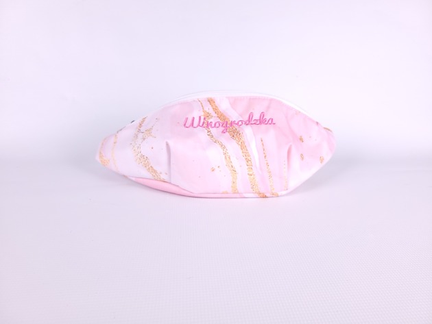 saszetka nerka NERKA SPORTOWA PINK MARBLE ( różowa )