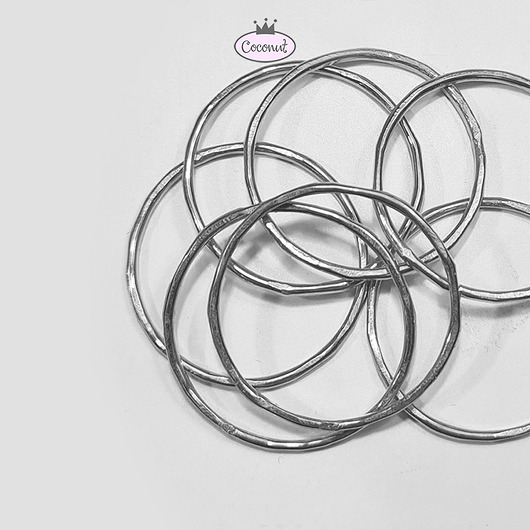 obrączki Komplet 7 obrączek SLIM srebro