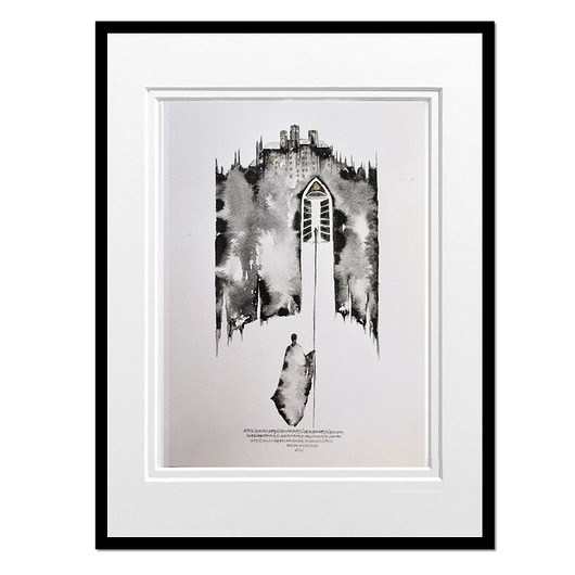 obrazy Aperi Ianua M, grafika, obraz malowany tuszem