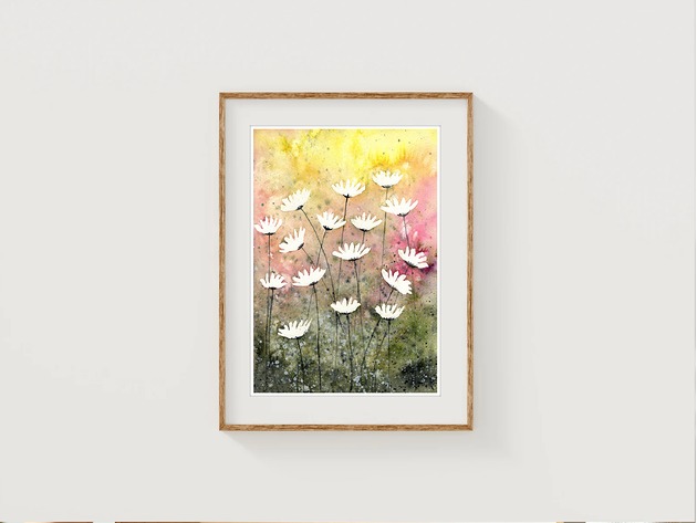 obrazy Oryginalna akwarela. Łąka A4