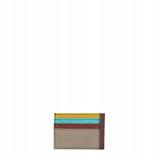 portfele damskie Organizer na karty wizytówki etui skórzane kolorowe ze skrawków eko OLIVKA