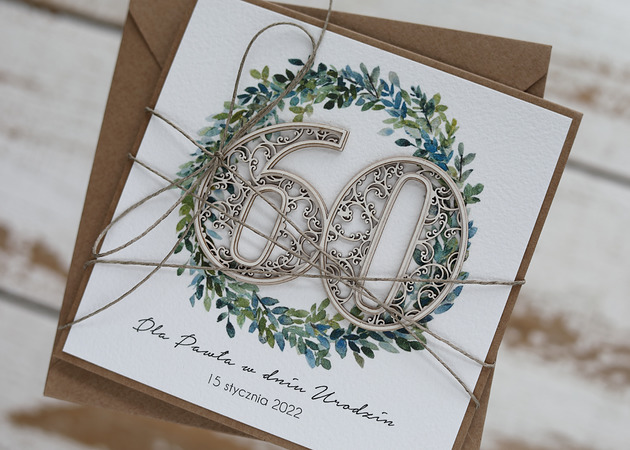 kartki scrapbooking Kartka na 60 urodziny dla mężczyzny