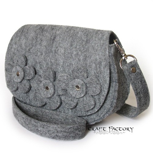 Floral Plain Grey - mała listonoszka Craft Factory