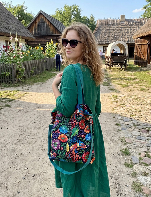 torby na ramię Torba na ramię XL - print rajskie ptaki