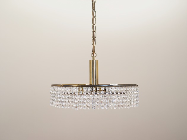 lampy wiszące Żyrandol mosiężny, duński design, lata 70, produkcja: Dania
