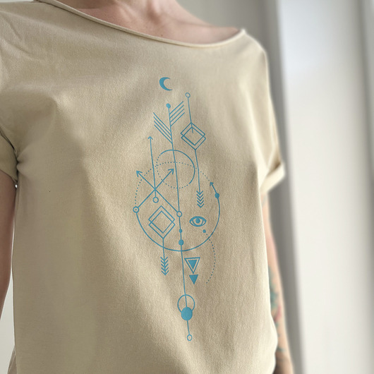 t-shirt damskie Turkusowy alchemik Piasek pustyni Oversize