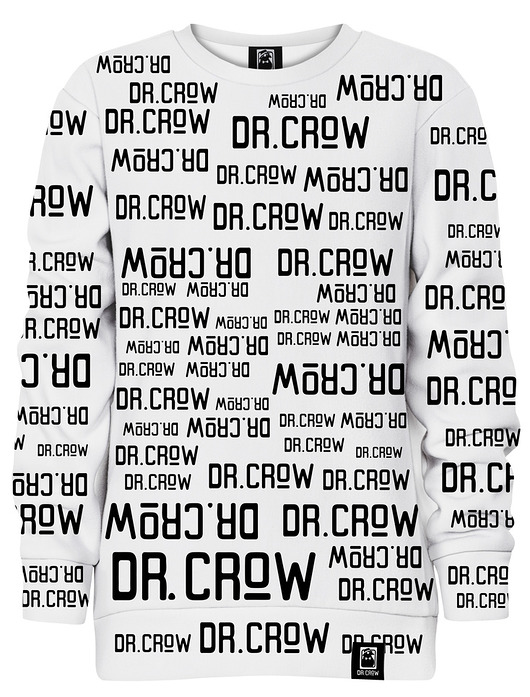 bluzy dla dziewczynki Bluza bez kaptura Dziewczynka DR.CROW Logo Napisy Biała