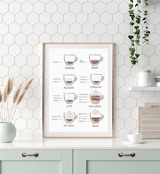 grafiki i ilustracje Plakat z kawą, grafika kawa, COFFEE TIME