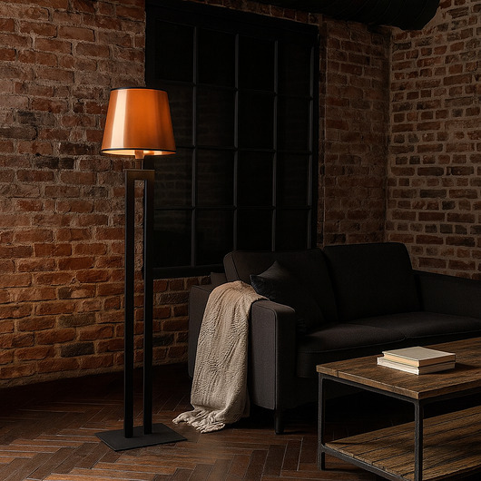lampy podłogowe Czarna lampa stojąca do salonu w stylu glamour VEGAS MIRROR