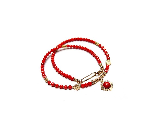 chokery Koral naturalny vol. 5 /choker/ naszyjnik  Szlachetna kolekcja