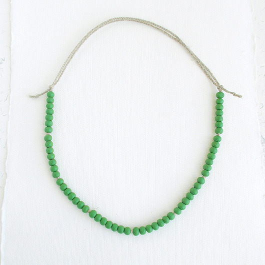 korale Green lekki naszyjnik lniany