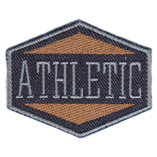 naszywki na ubrania Naszywka naprasowanka ATHLETIC JEANS termoprzylepna haft 7,7x6,5cm