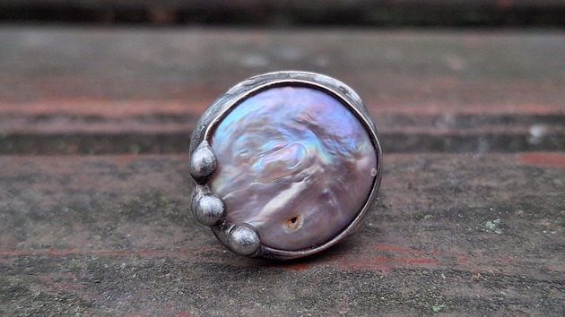 pierścionki - różne Perła po prostu - pierścionek regulowany