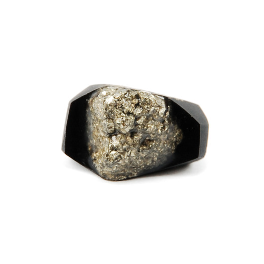 pierścionek z żywicy Pierścień z pirytem