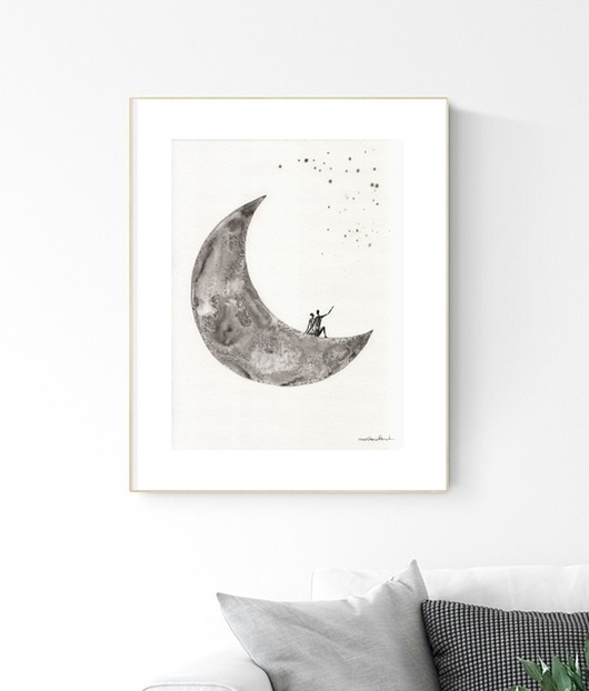grafika 30X40 cm wykonana ręcznie MiniMalArt