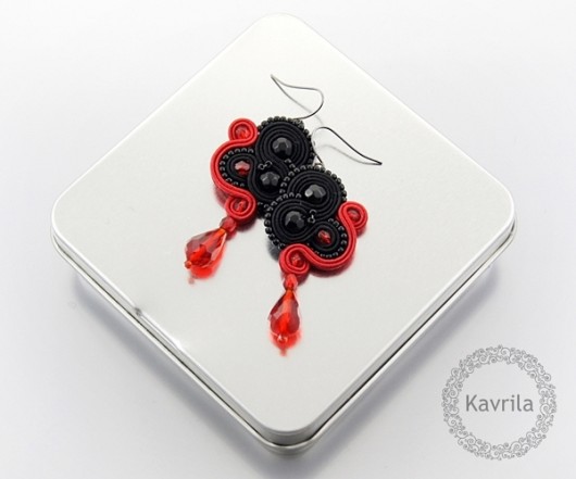 kolczyki soutache inspire red kavrila