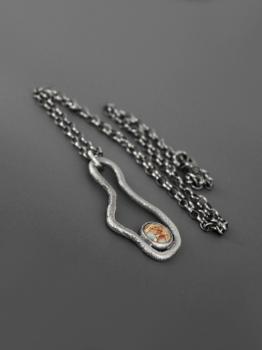 srebrne naszyjniki Naszyjnik z Jaspisem, srebro