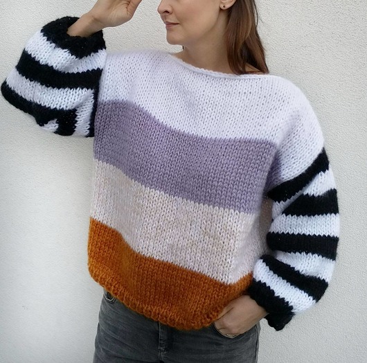 swetry damskie  Sweter kolorowe pasy