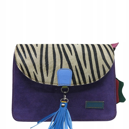 torby na ramię Torebka klasyczna damska zamszowa odpinany chwost brelok OLIVKA