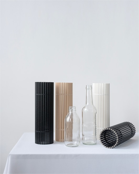 wazony Zestaw 3-ch wazonów 71V01.300.WHITE/BROWN/BLACK z dnem / zero waste / eco