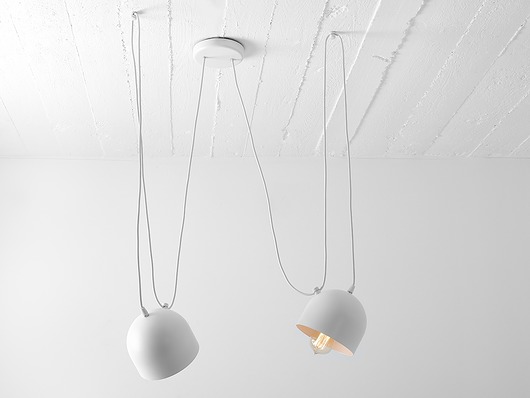 lampy wiszące Lampa wisząca pająk długie kable  Popo 2 klosze - biała