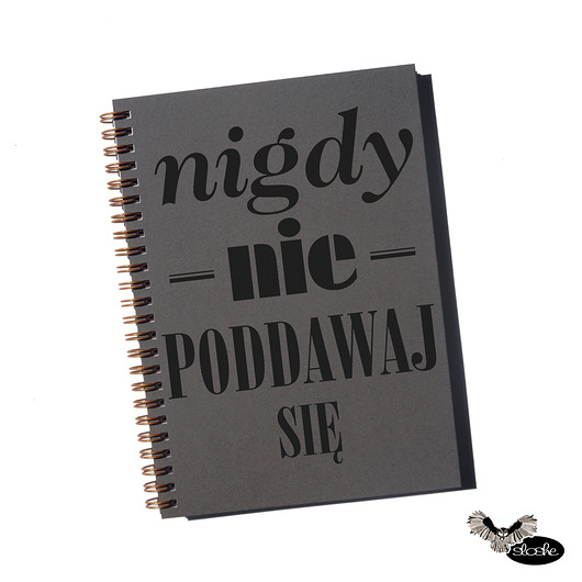 Nigdy nie poddawaj się, notatnik z eko papieru Sowia Aleja