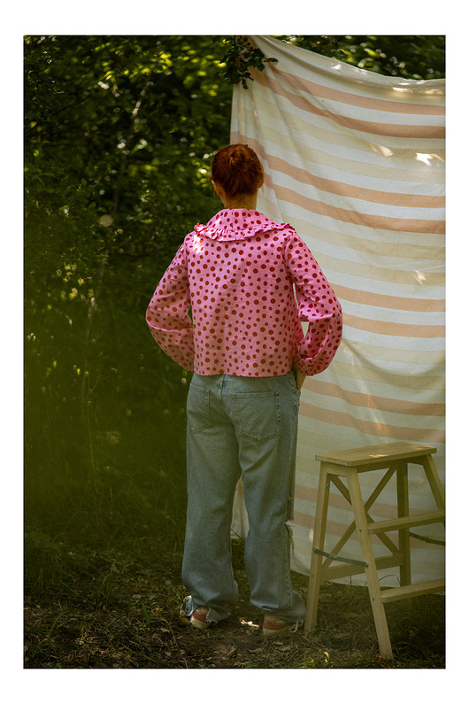 koszule damskie  Koszula w różowe kropki