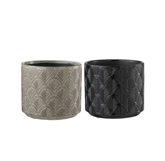 Doniczka,osłonka Gatsby szara 16x17cm Home Design