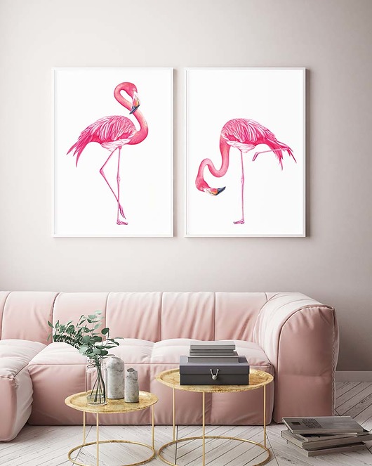 PLAKATY, Grafiki FLAMINGI Wallie Studio Dekoracji