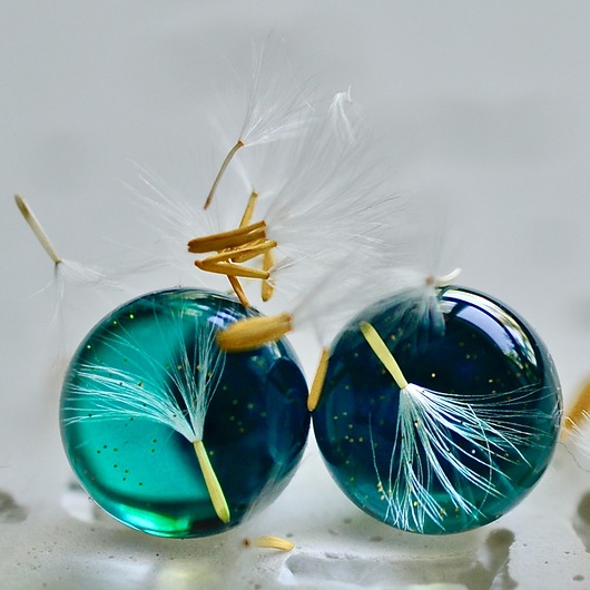 Kolczyki z nasionami dmuchawca - sztyfty Grol Jewellery