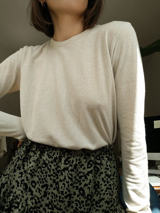 Longsleeve MALMO crew neck ecru Patchouli