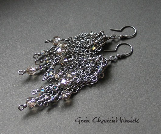 kryształ Swarovski w oksydowanym srebrze Gosia Chruściel-Waniek