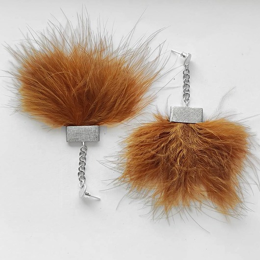 kolczyki z piórami PIÓRKO kolczyki