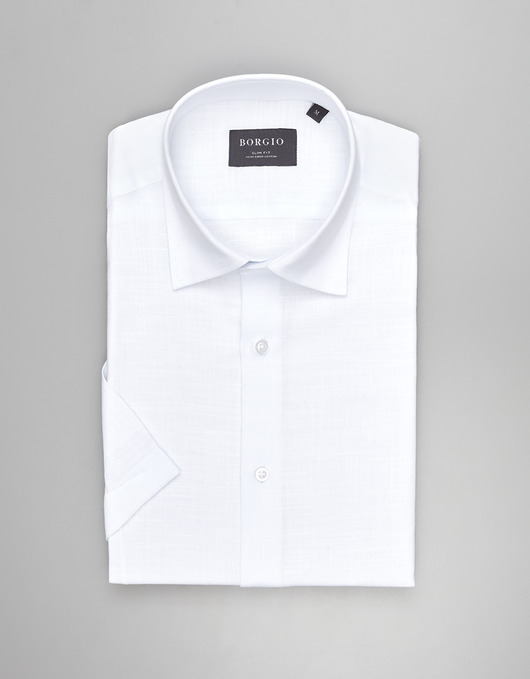 koszule męskie Koszula canosa 00548 krótki rękaw biały slim fit