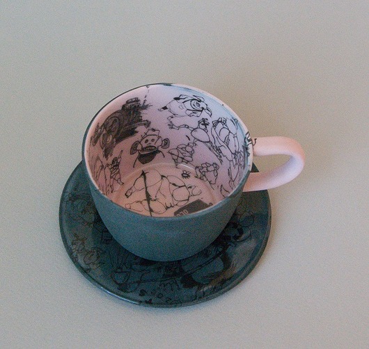 Filiżanka w rysunki Pangzi Ceramics