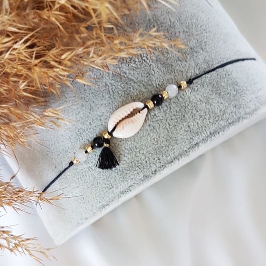 bransoletka NA KOSTKĘ z muszelką LEI handmade 