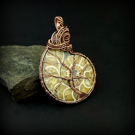 wisiory Wisior z amonitem drzewo życia