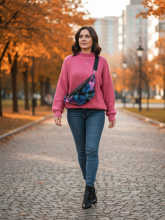 saszetka nerka Nerka damska wodoodporna Liście Npik01-01g