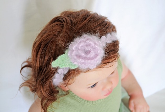 ozdoby do włosów dla dzieci Opaska z fioletowym kwiatkiem