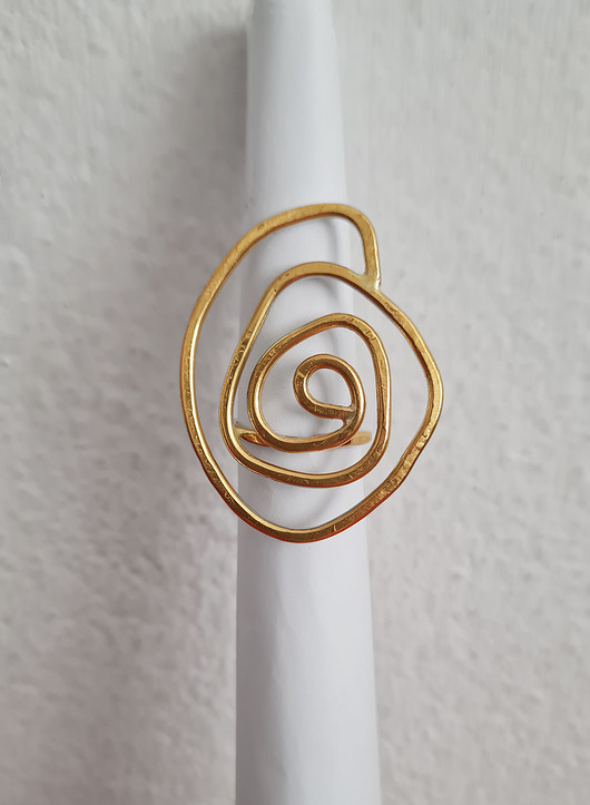 pierścionki złote Duży pierścień ROSA złocony na wymiar