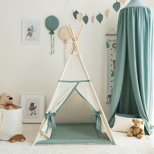 namioty i tipi dla dzieci Namiot Tipi z Matą Beżowo-Szałwiowy