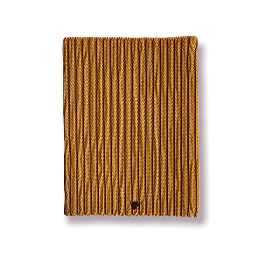 szale damskie Komin merino w prążki Soft Snood - musztarda