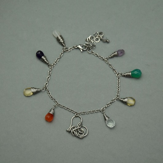bransoletki wire wrapping Bransoletka serce kolorowa wire wrapping