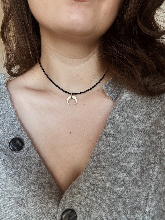 złote naszyjniki Naszyjnik Onyks księżyc